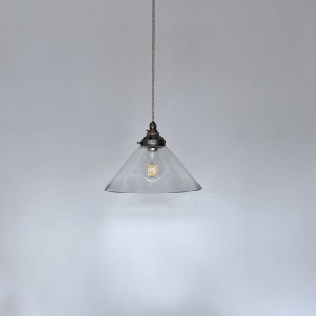 Contemporary Clear Glass Conical Shade