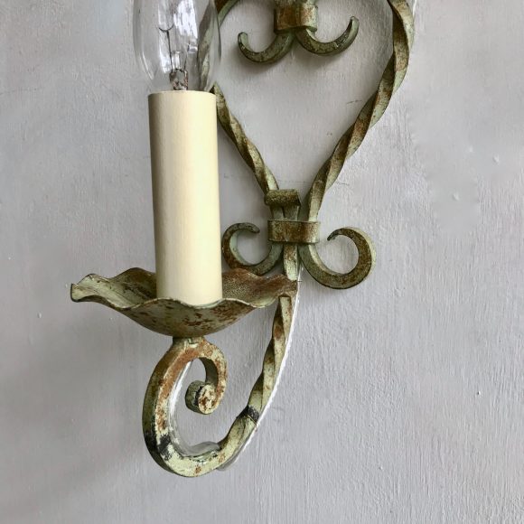 Single Wrought Iron Wall Light - Agapanthus Interiors