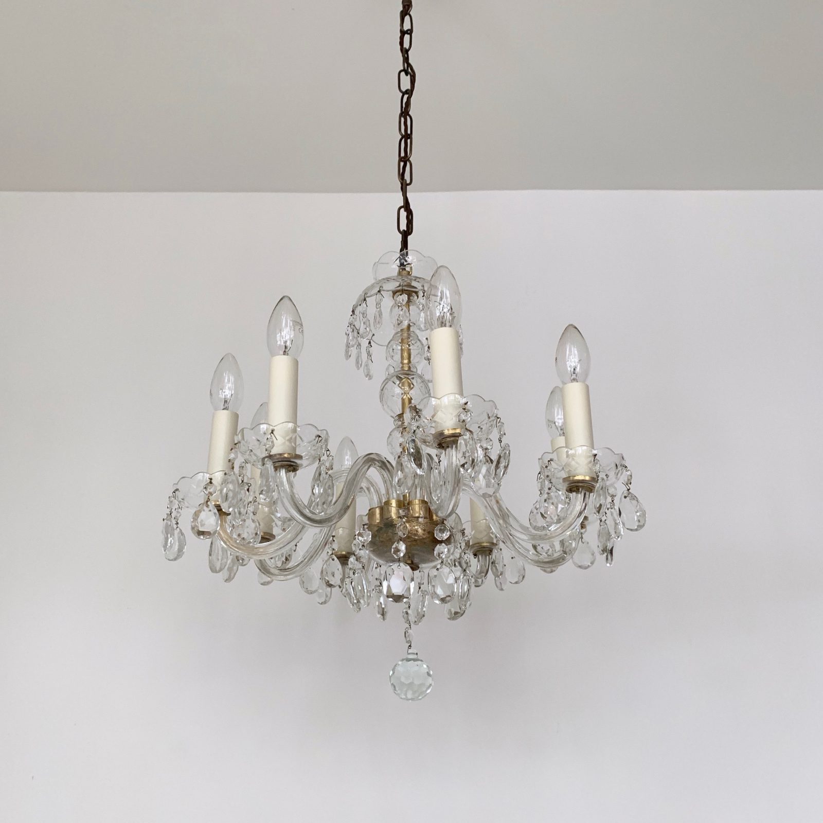 French Crystal Swan Neck Chandelier - Agapanthus Interiors