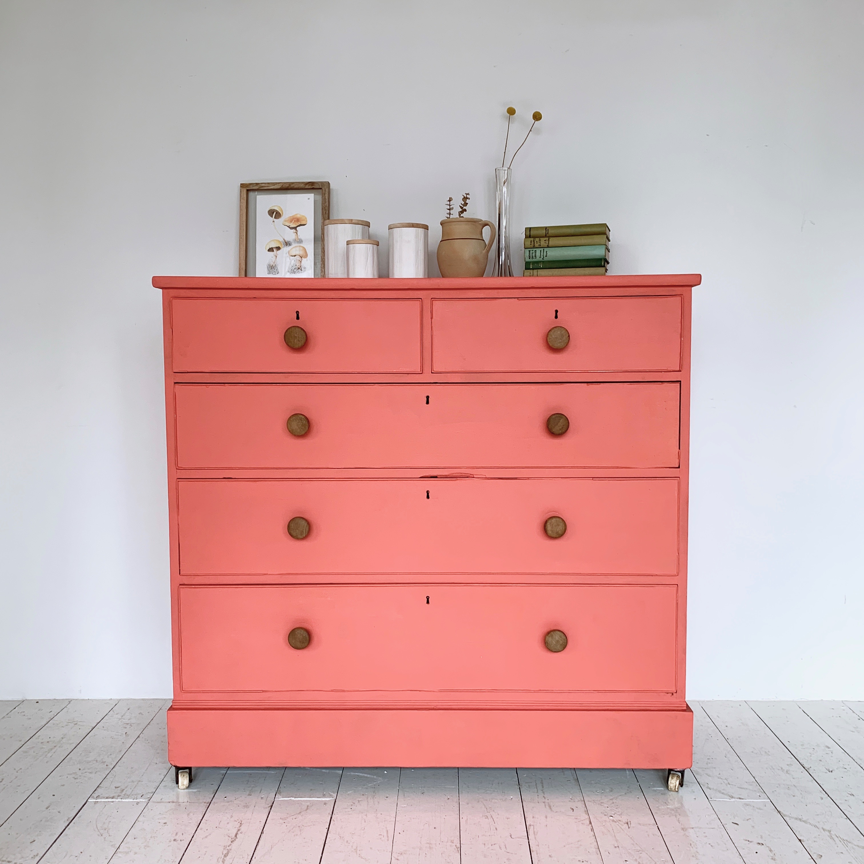 Small Chest of Drawers Painted in Pink Annie Sloan Chalk Paint