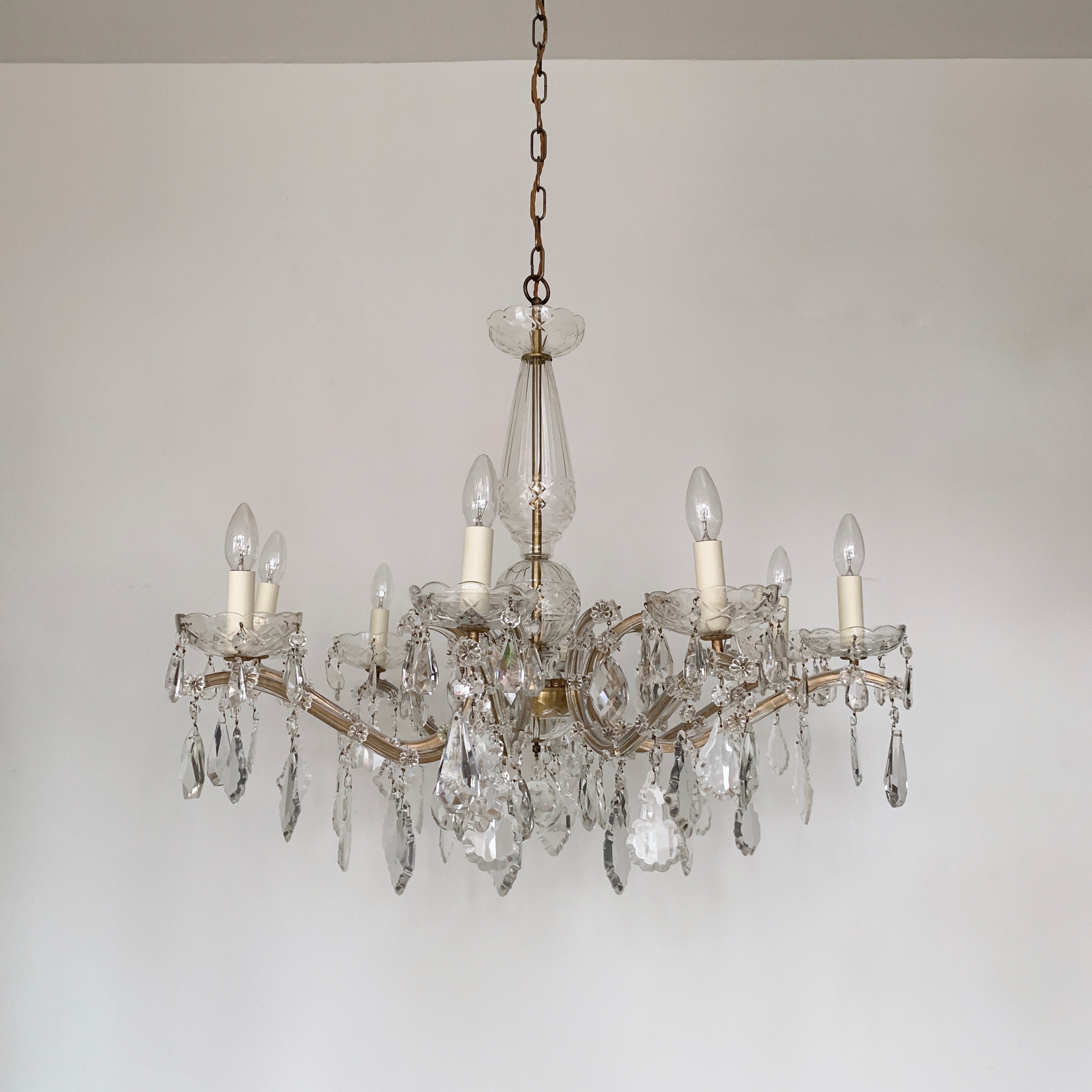 flat crystal chandelier