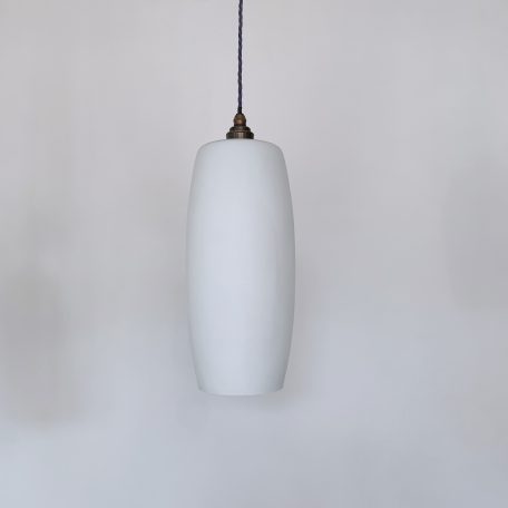 Three Tubular Matte White Glass Shades
