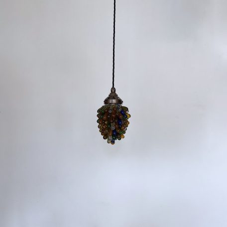 French Multi Coloured Glass Grape Pendant