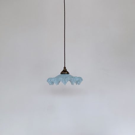 French Blue Clichy Mottled Glass Shade
