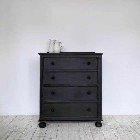 Small Black Painted Chest Of Drawers