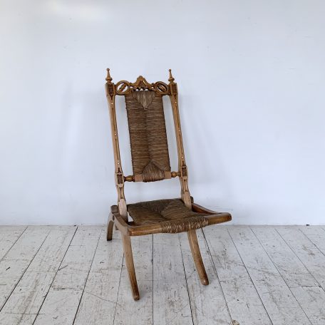 Small Folding Carved Campaign Chair