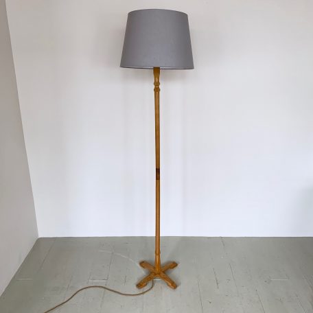 Carved Wood Floor Lamp