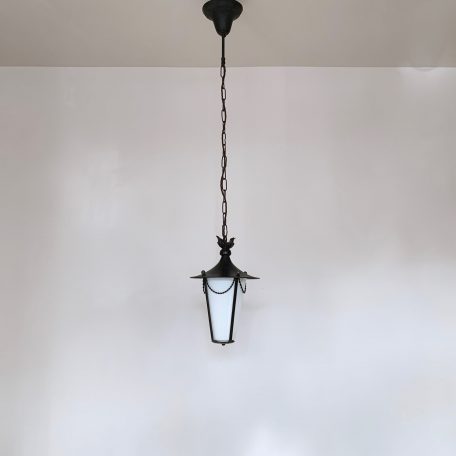 Decorative French Lantern with White Glass Shade
