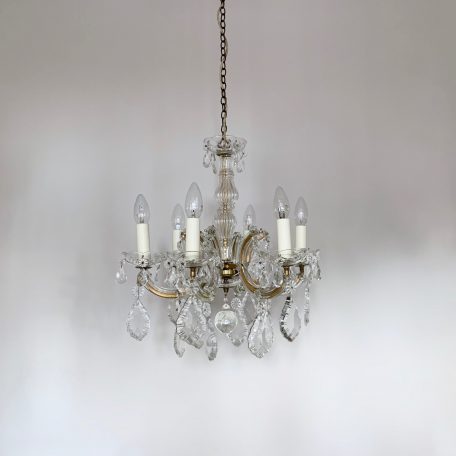 French Marie Thérèse Chandelier with Glass Flat Leaf Drops