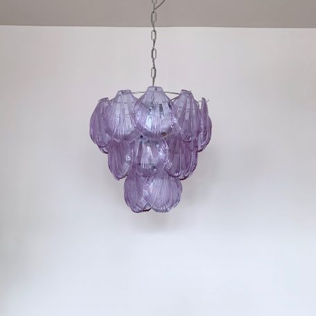 Contemporary Purple Glass Shell Chandelier