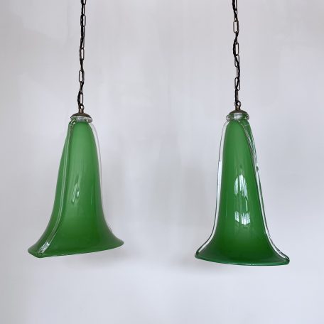 Two Green Murano Glass Pendants