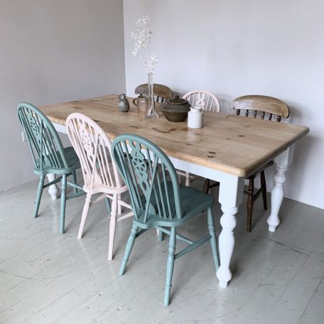 Pine Farmhouse Table with Painted Legs