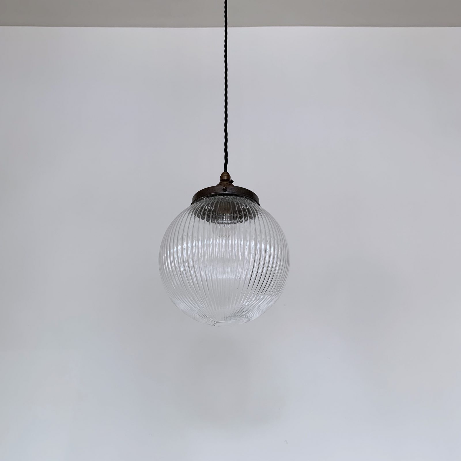 Clear Ribbed Glass Globe Shades Agapanthus Interiors