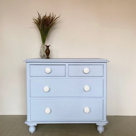 Small Painted Chest of Drawers with Porcelain Handles