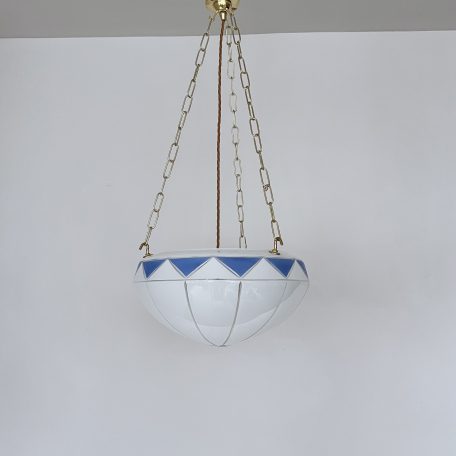 Art Deco White and Blue Diffuser Shade