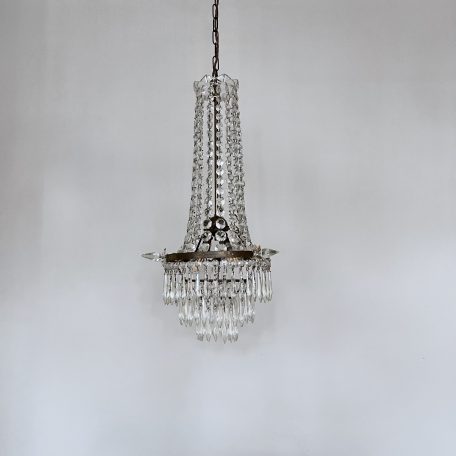 English Crystal Tent and Waterfall Chandelier