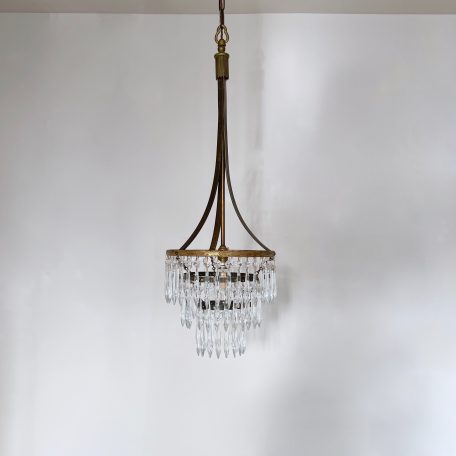French Brass Icicle Waterfall Chandelier
