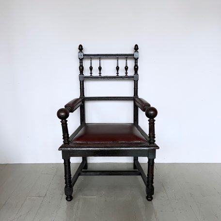 Oak Oxblood Leather Chair