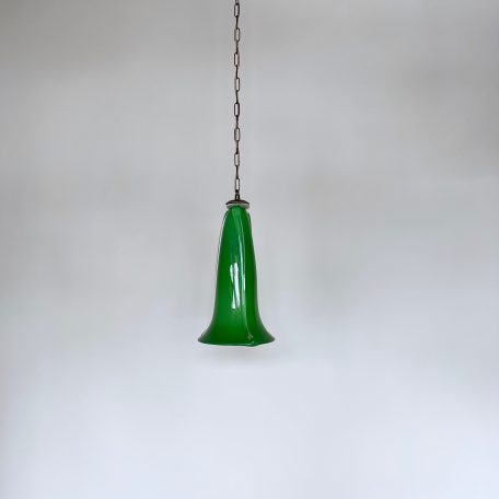 Fluted Italian Murano Green Glass Shade