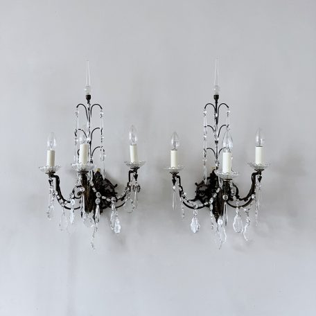 Pair of Early 20th Century French Brass Sconces