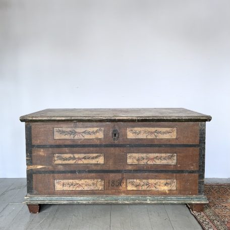 Victorian Hand Painted Wooden Blanket Box