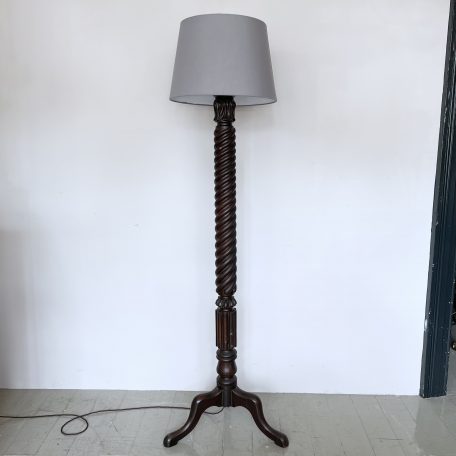 Solid Carved Wood Floor Lamp
