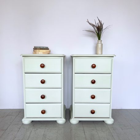 Painted Pine Pair of Bedside Chest of Drawers