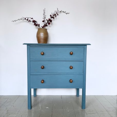 Small Blue Painted Chest of Drawers