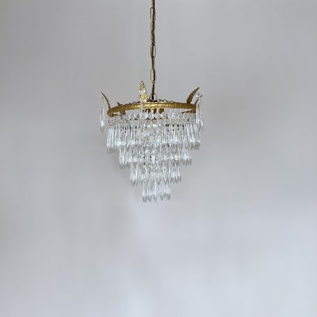 Small Brass Icicle Waterfall Chandelier