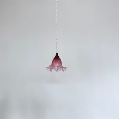 Small French Frosted Pink Glass Shade