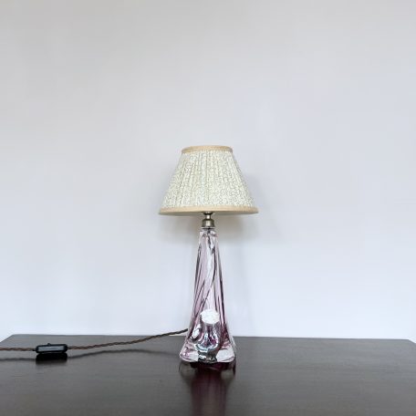 Val St. Lambert Belgian Purple Crystal Table Lamp