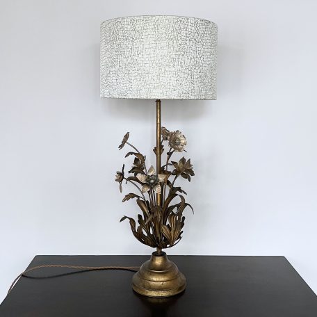 Vintage French Toleware Table Lamp