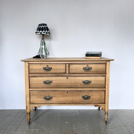 Pine Chest of Drawers with Brass Handles