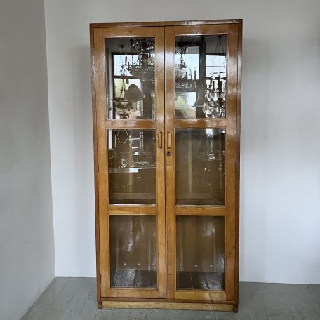 Large Oak Glazed Cabinet