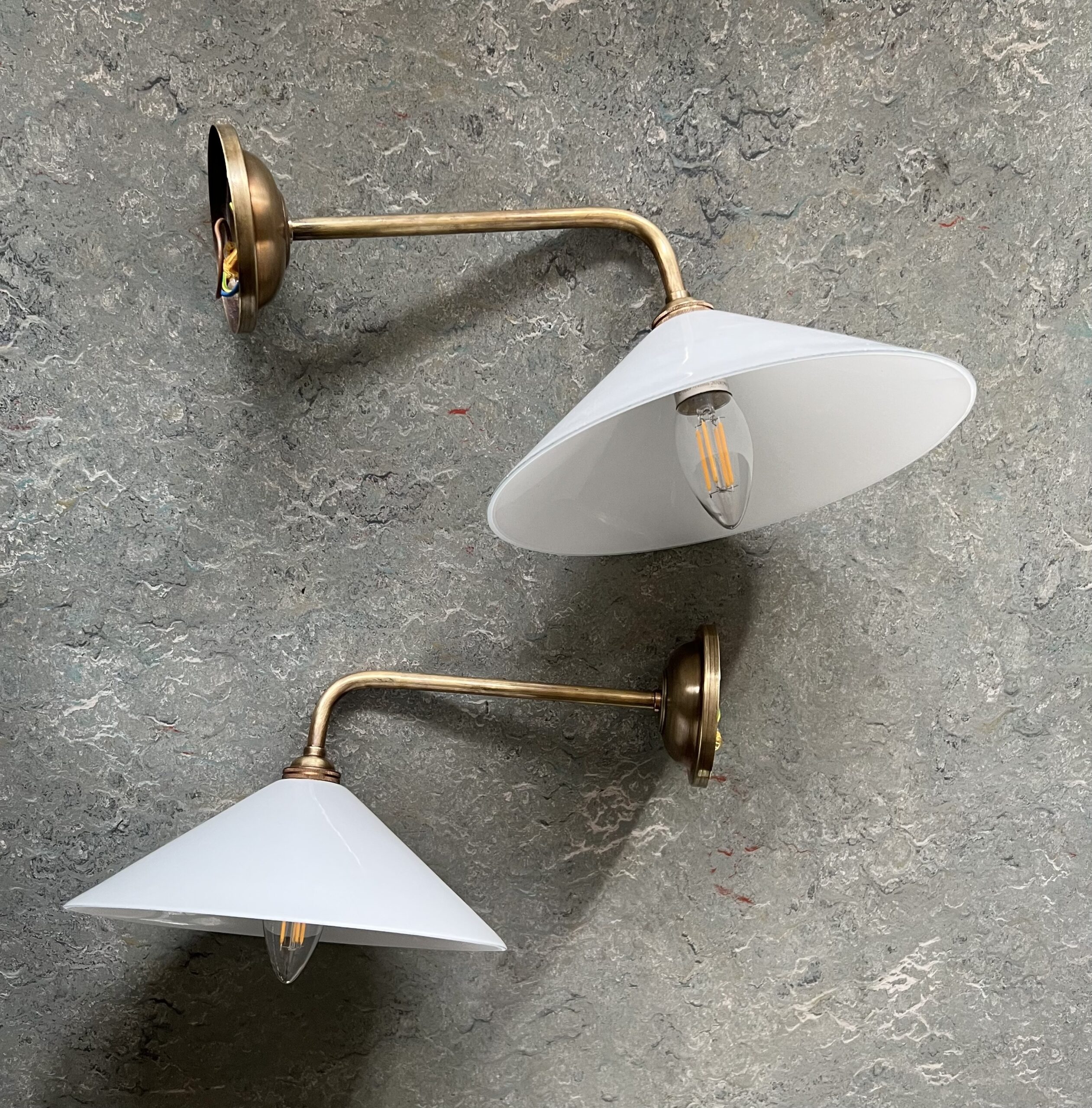 Pair of Bespoke Conical Wall Lights