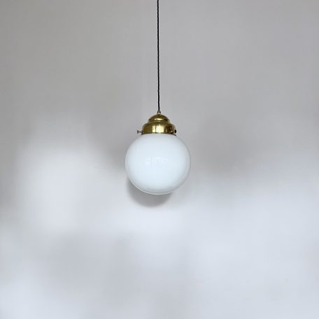 Opaline Shade with Large Brass Gallery