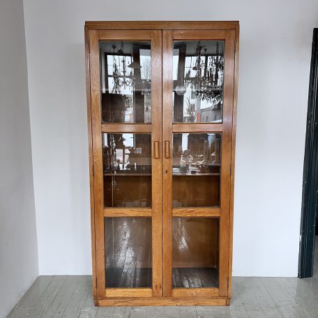 Mid Century Large Oak Glazed Cabinet