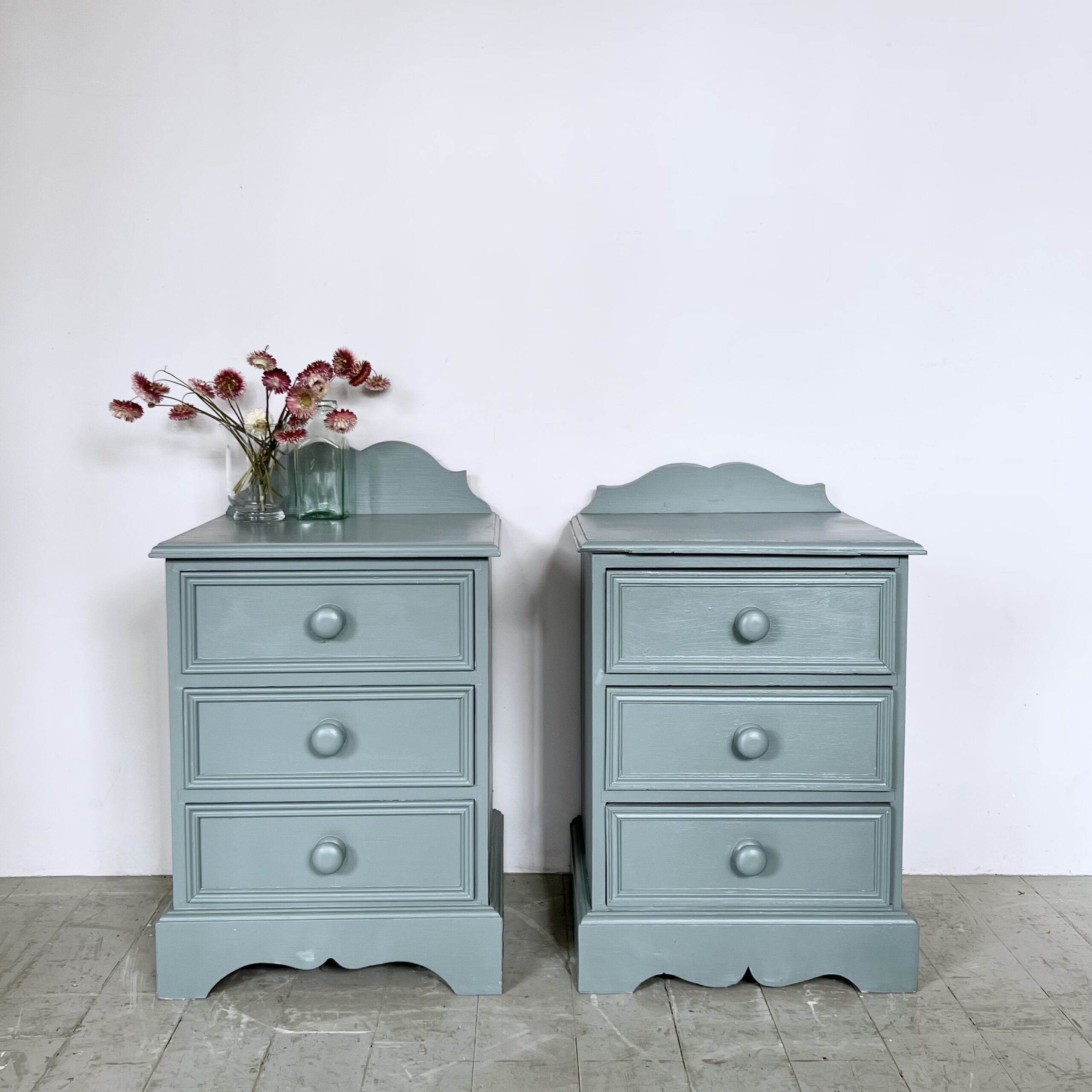 Two Painted Bedside Chest of Drawers