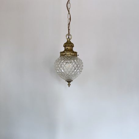 Moulded Glass Shade with Ornate Brass Gallery