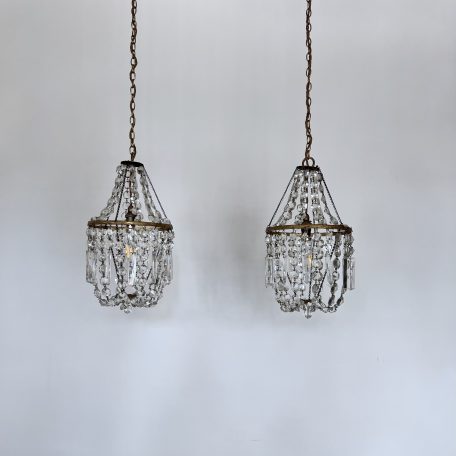 Pair of Crystal Balloon Chandeliers
