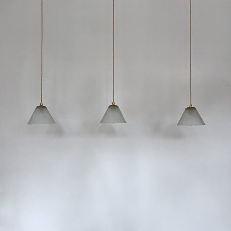 Contemporary Conical Frosted Ribbed Glass Shades