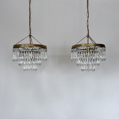 Pair of Waterfall Icicle Chandeliers