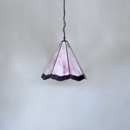 Large Marbled Pink and Purple Glass Shade Pendant