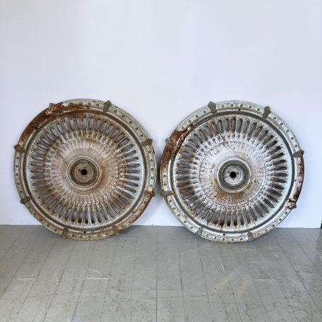 Two Large Decorative Cast Iron Ceiling Roses