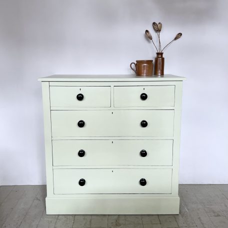 Large Painted Chest of Drawers with New Ceramic Handles