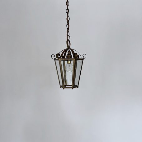 Small Brass Clear Glass Lantern