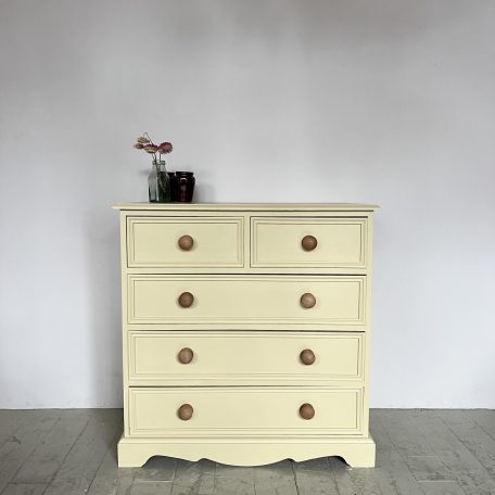Yellow Painted Solid Pine Chest of Drawers