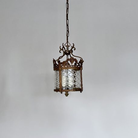 Decorative Brass and Cut Glass Lantern