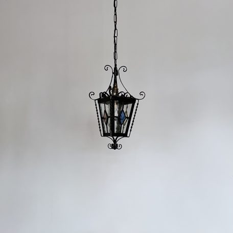Decorative French Lantern with Coloured Glass Details