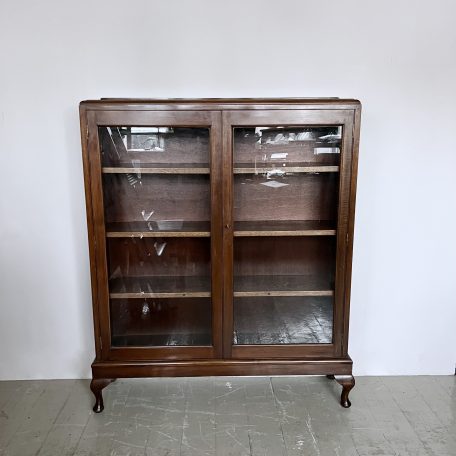 Dark Mahogany Veneered Glazed Cabinet